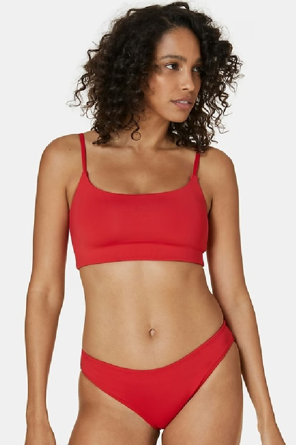 Athletic two-piece swimsuits for teens:Andie Maui Bikini in red or black at GAP