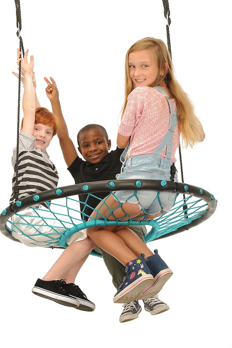 Cool backyard swings for kids: Tarzan Tire Spider Web