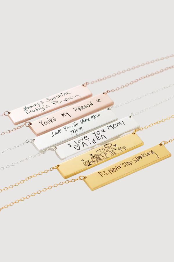 Handwriting necklace from Caitlyn Minimalist is one of the best personalized holiday gifts | Cool Mom Picks Holiday Gift Guide