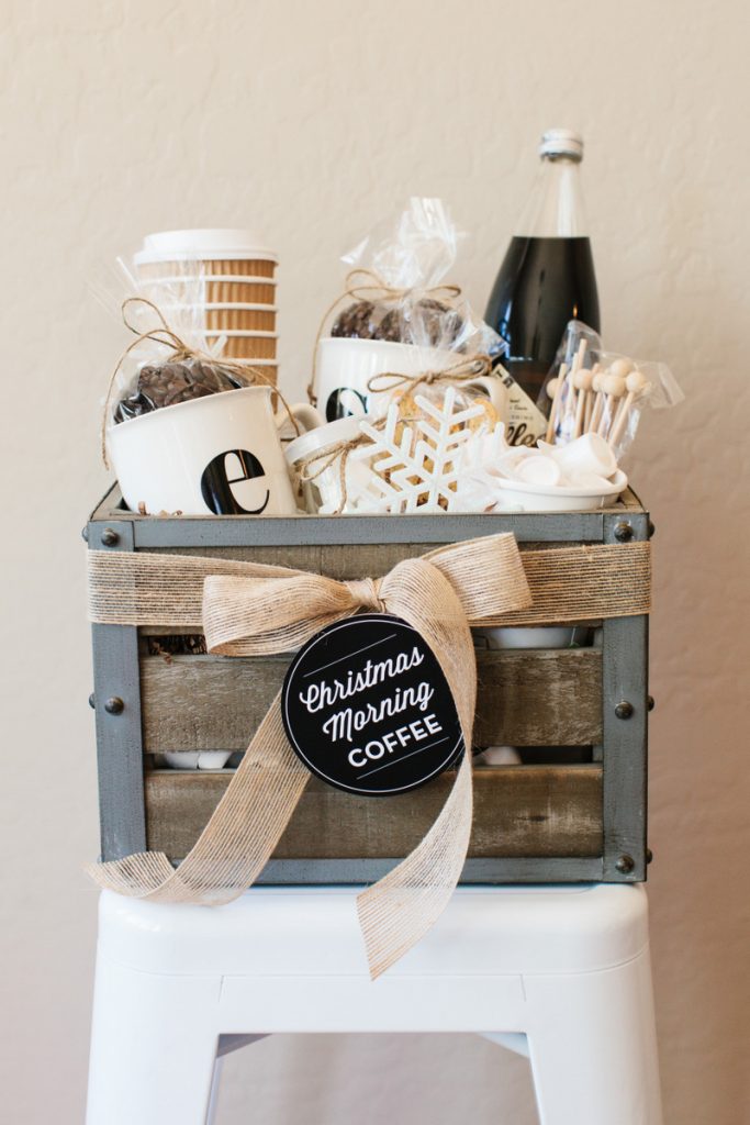 Last minute gift ideas: Christmas morning coffee gift basket from TomKat studio blog