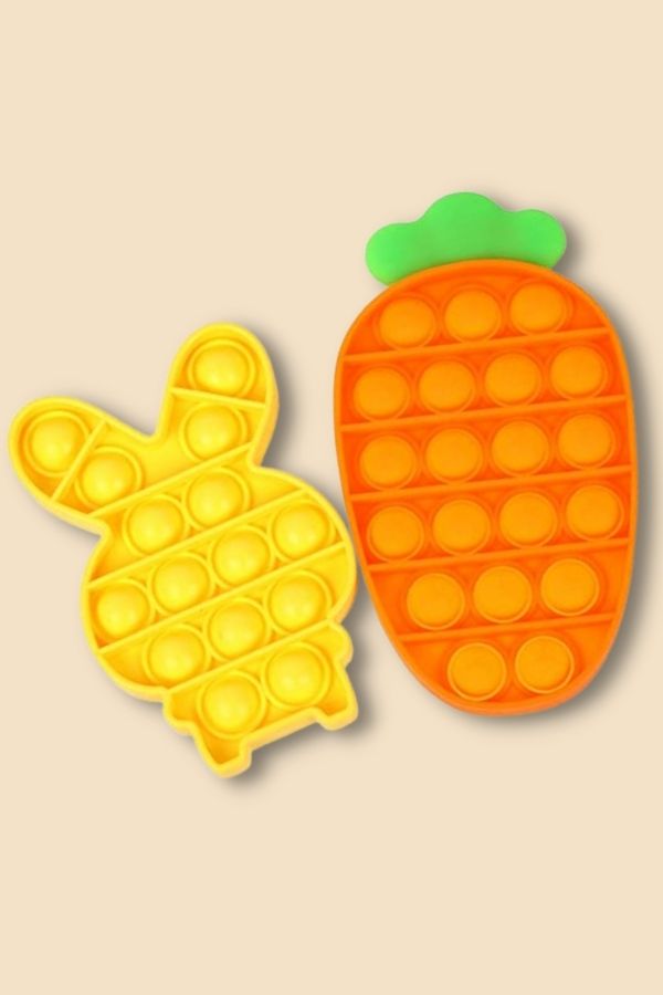Bunny and carrot popping toy for Easter basket