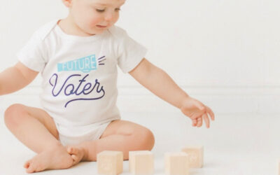 This Future Voter baby onesie is easily the baby gift of 2024