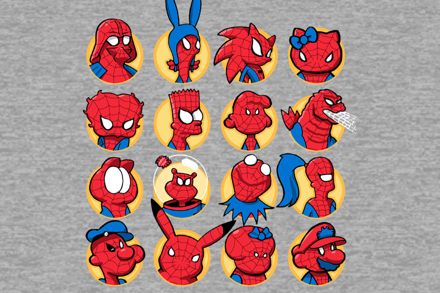 The awesome Spiderverse t-shirt that reminds us anyone, even Hello Kitty, can wear the mask.