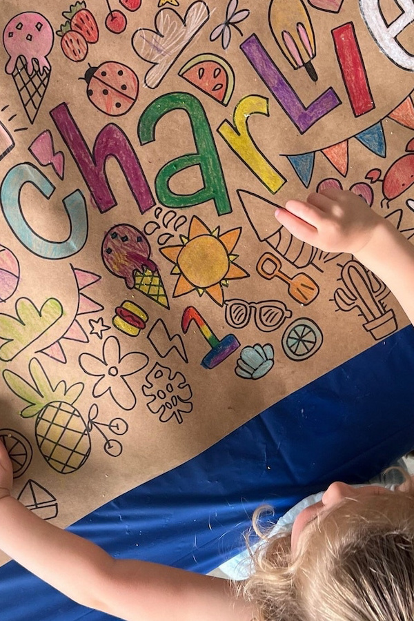 Kids giant doodling roll themed around summer, birthday, and more: Best gifts for 5 year old | via KenzieCollection on Etsy Kids giant doodling roll themed around summer, birthday, and more: Best gifts for 5 year old | via KenzieCollection on Etsy