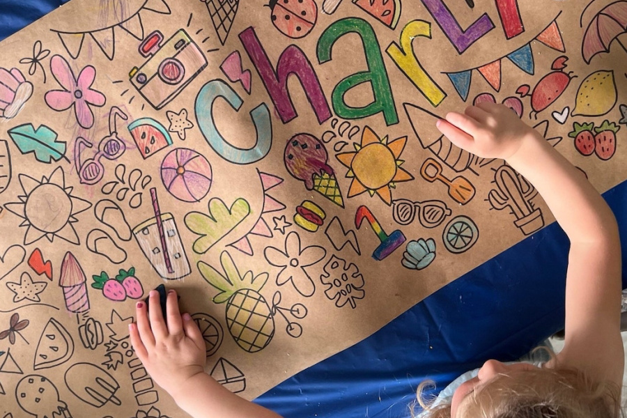 Best gifts for 5 year olds: Kid's giant doodle roll, in themes like birthday and summer via KenzieCollection | coolmompicks birthday gift guide