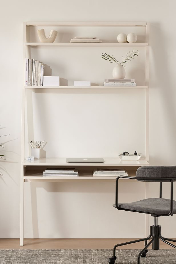 These ladder-style leaning desks are great for families in small spaces, and perfect for a shared children's room | cool mom picks