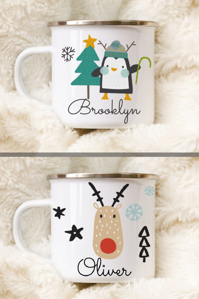Personalized gifts for kids: Hot cocoa will taste sweeter in their own personalized holiday mug from Petaled Personalized gifts for kids: Hot cocoa will taste sweeter in their own personalized holiday mug from Petaled