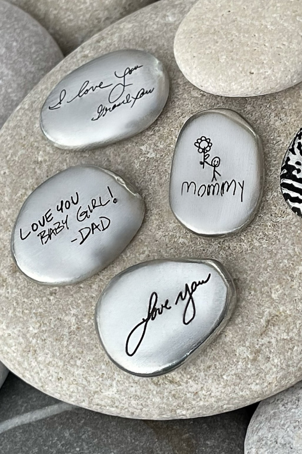 cool personalized gifts for kids: A modern take on "worry stones" -- your words of encouragement custom engraved by Heidi J. Hale for kids to carry around to ease anxiety cool personalized gifts for kids: A modern take on "worry stones" -- your words of encouragement custom engraved by Heidi J. Hale for kids to carry around to ease anxiety