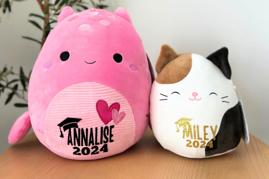 Personalized Squishmallows have our kids’ names all over them! (Or at least on the belly.)