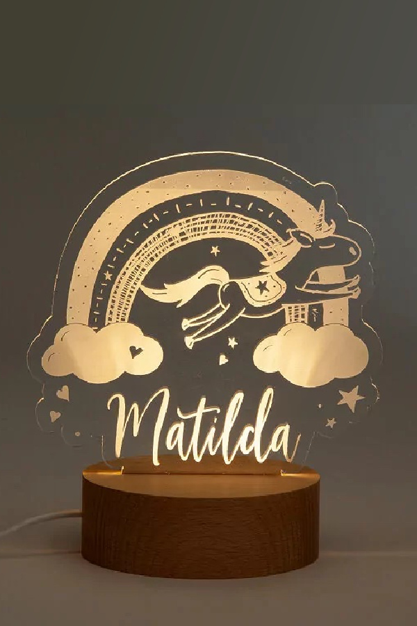Unique personalized gifts for kids: Personalized unicorn nightlight with their name