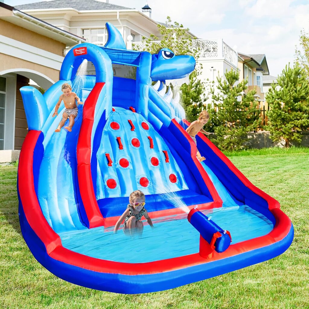 Shark-themed inflatable backyard waterslide turns your yard into a water park