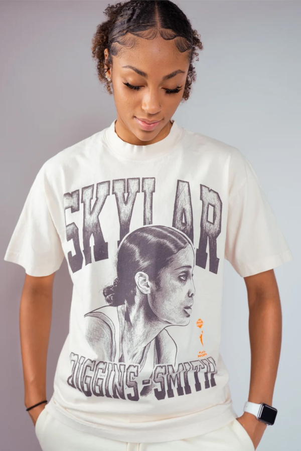 Skylar Diggins-Smith shirt and other tees honoring top WNBA and NCAA hoops icons at Playa Society