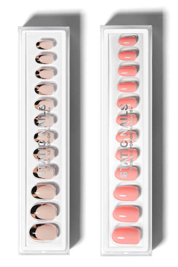 Spring 2022 Nail Trends we love: Static Nails makes press-on nails in wonderful colors and patterns that get raves for ease of use