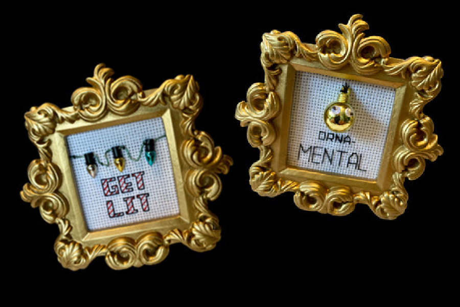 Irreverent cross stitch kits from Subversive Cross Stitch: The holiday gift probably not for your in-laws.
