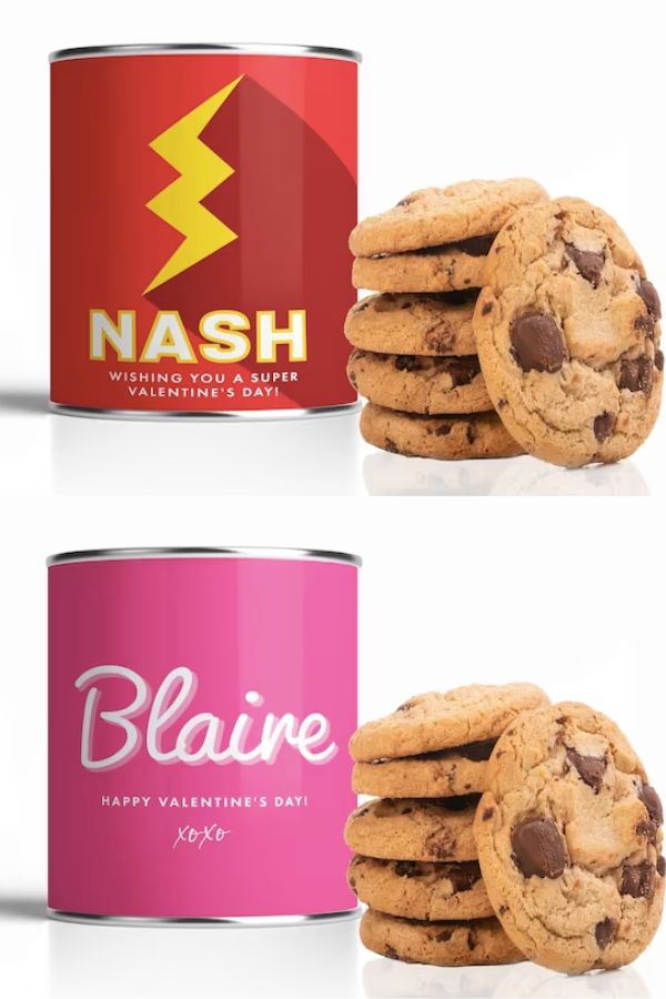 Best Valentine's gifts from Etsy for kids: White Confetti Box's cookie tins
