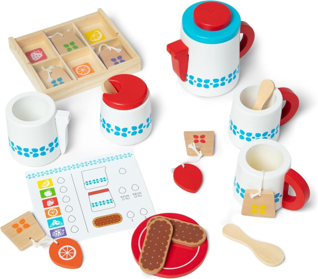 Wooden play tea seat from Melissa & Doug: 22-piece set at a fantastic price |} best gifts for 3 year olds Wooden play tea seat from Melissa & Doug: 22-piece set at a fantastic price |} best gifts for 3 year olds