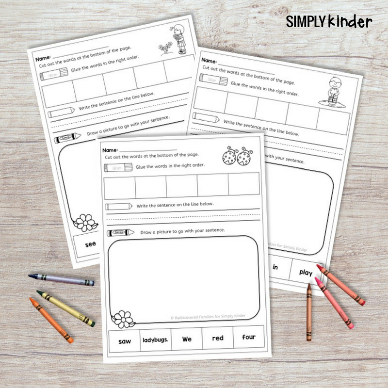 Free sight word printables: Kindergarten sight word Practice Sheets from Simply Kinder Free sight word printables: Kindergarten sight word Practice Sheets from Simply Kinder